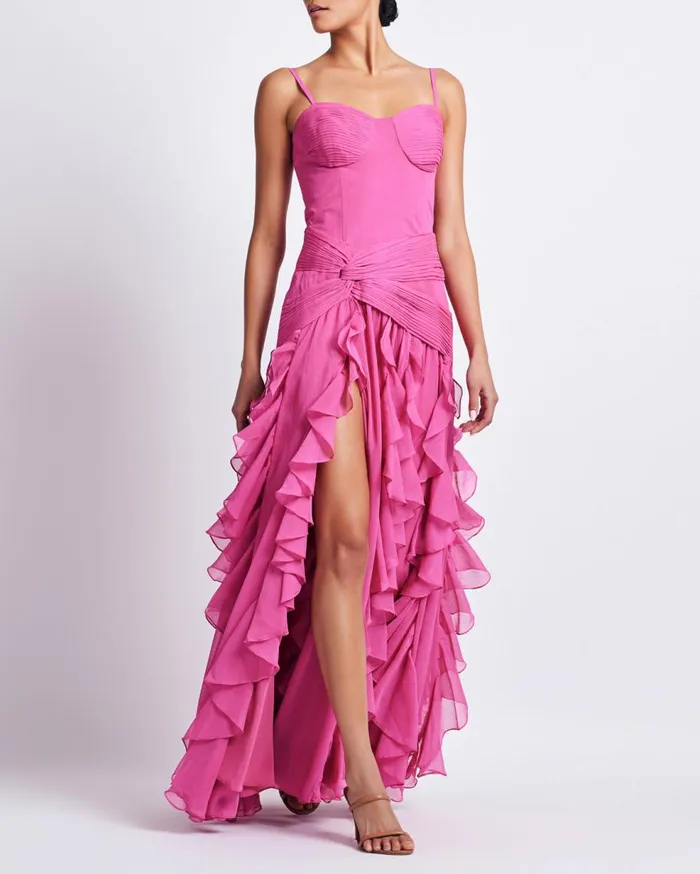 Dresses and Jumpsuits Women Patbo Bustier Ruffle Maxi Dress Hot Pink