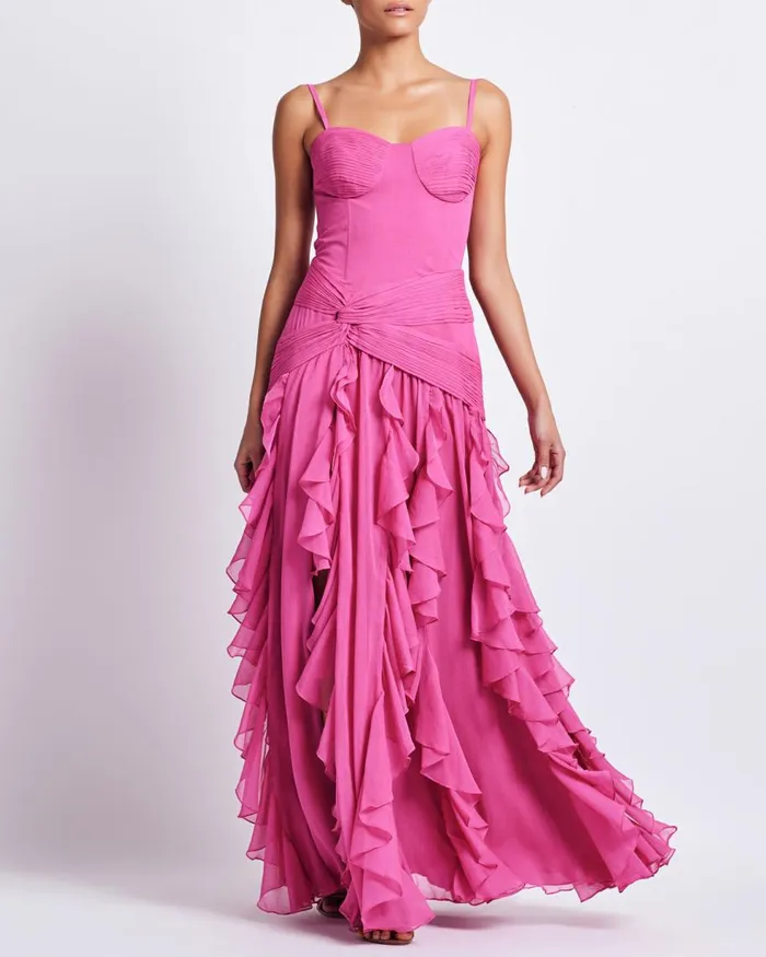 Dresses and Jumpsuits Women Patbo Bustier Ruffle Maxi Dress Hot Pink