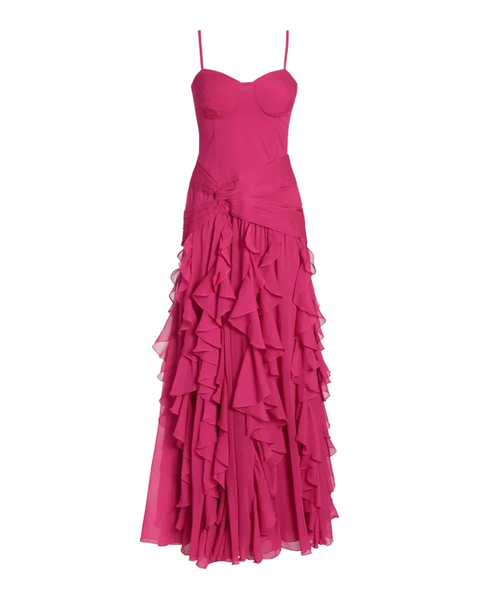 Dresses and Jumpsuits Women Patbo Bustier Ruffle Maxi Dress Hot Pink