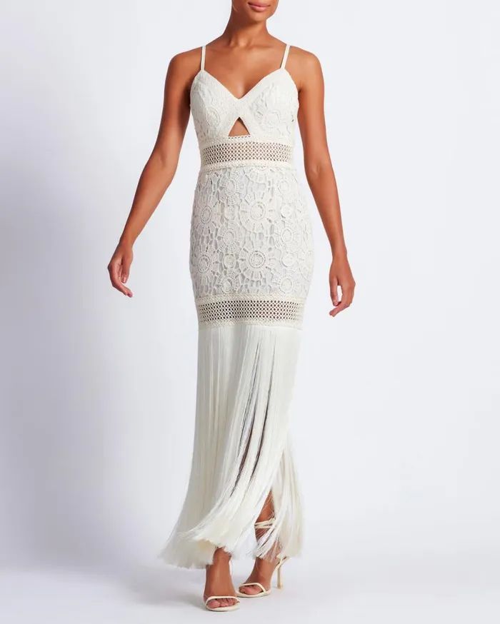 Dresses and Jumpsuits Women Patbo Crochet Fringe Maxi Dress Wheat