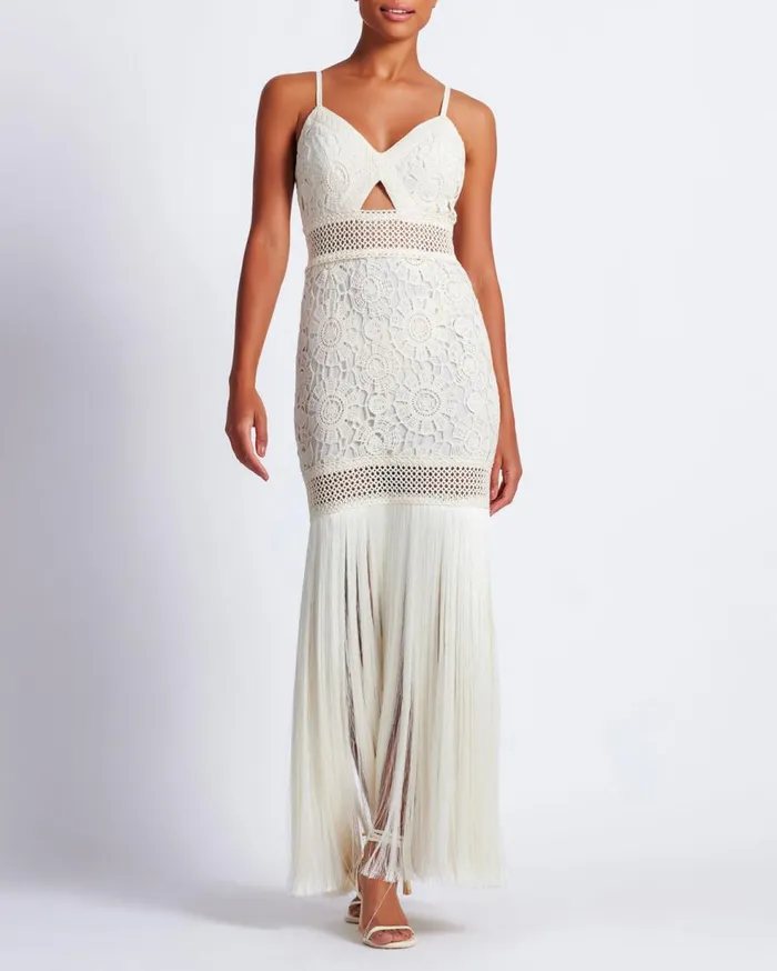 Dresses and Jumpsuits Women Patbo Crochet Fringe Maxi Dress Wheat
