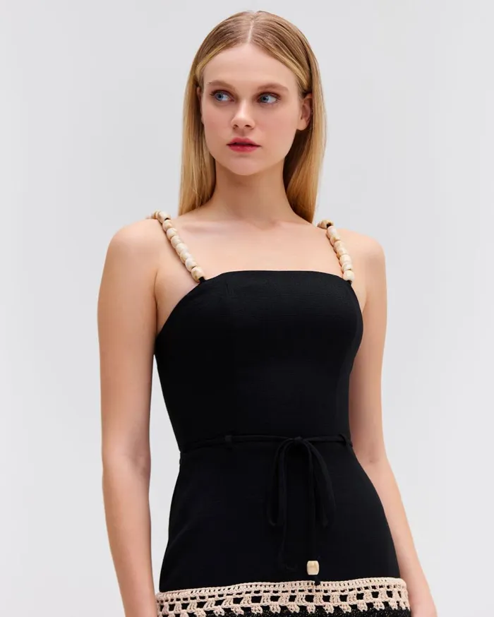 Dresses and Jumpsuits Women Patbo Crochet Trim Fitted Midi Dress Black