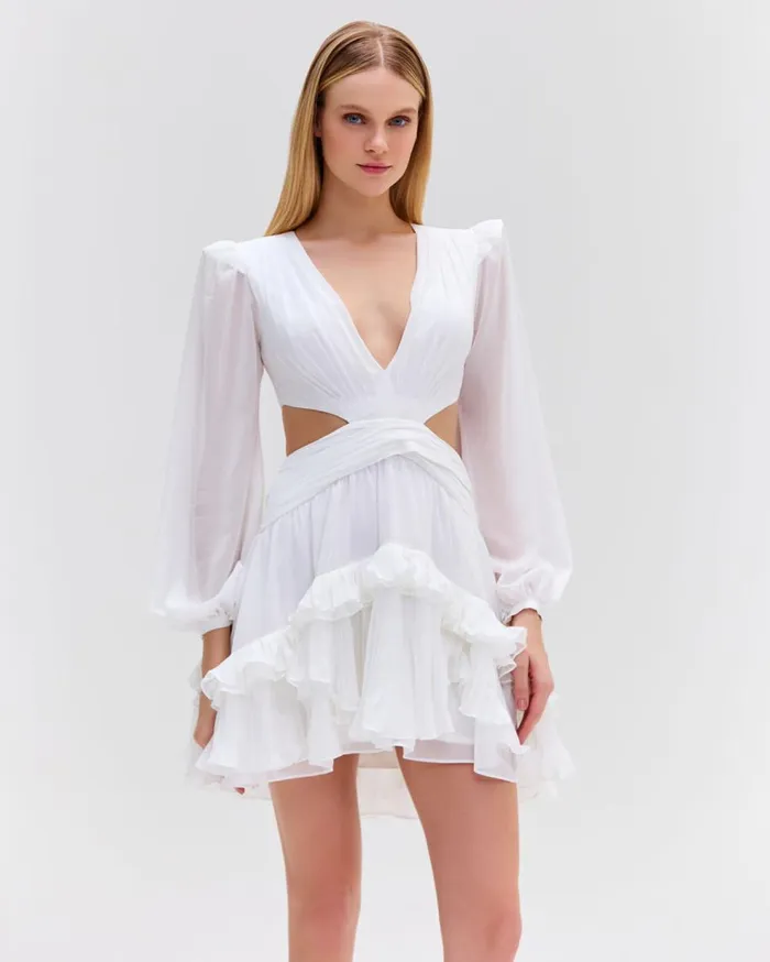 Dresses and Jumpsuits Women Patbo DeepV Cutout Mini Dress White