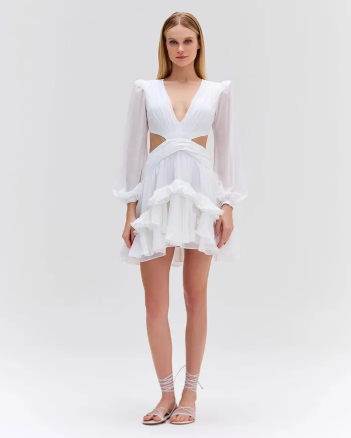 Dresses and Jumpsuits Women Patbo DeepV Cutout Mini Dress White
