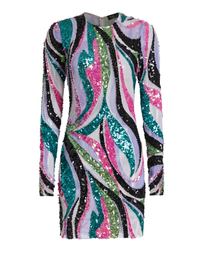 Dresses and Jumpsuits Women Patbo Delos Beaded Tulle Mini Dress Black Multi