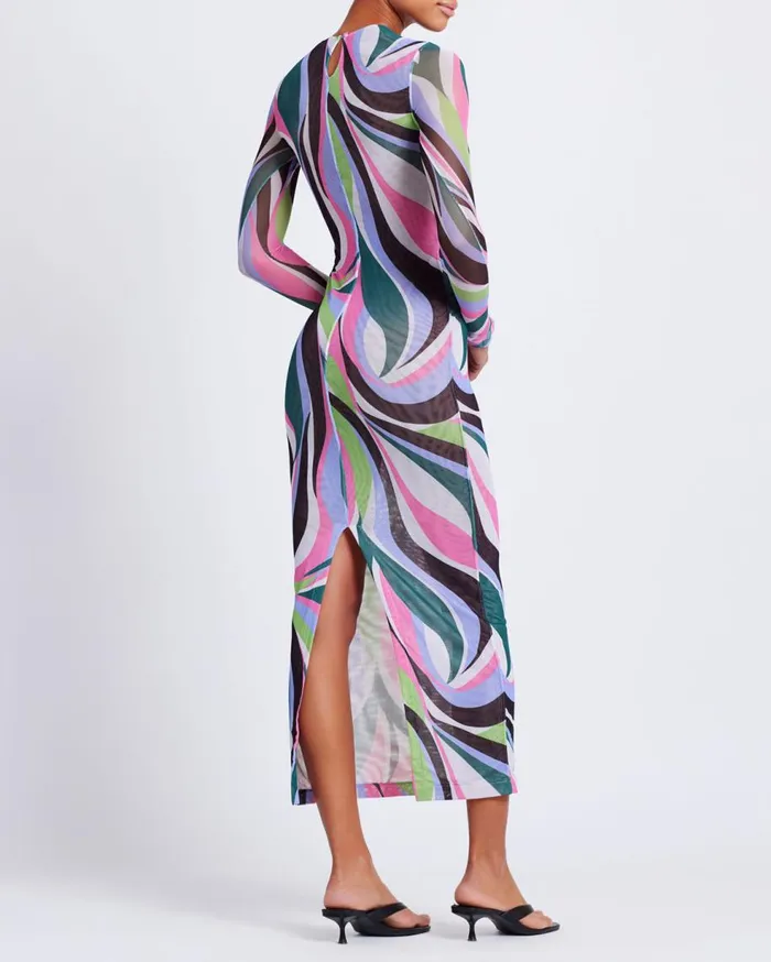 Dresses and Jumpsuits Women Patbo Delos Printed Tulle Maxi Dress Black Multi