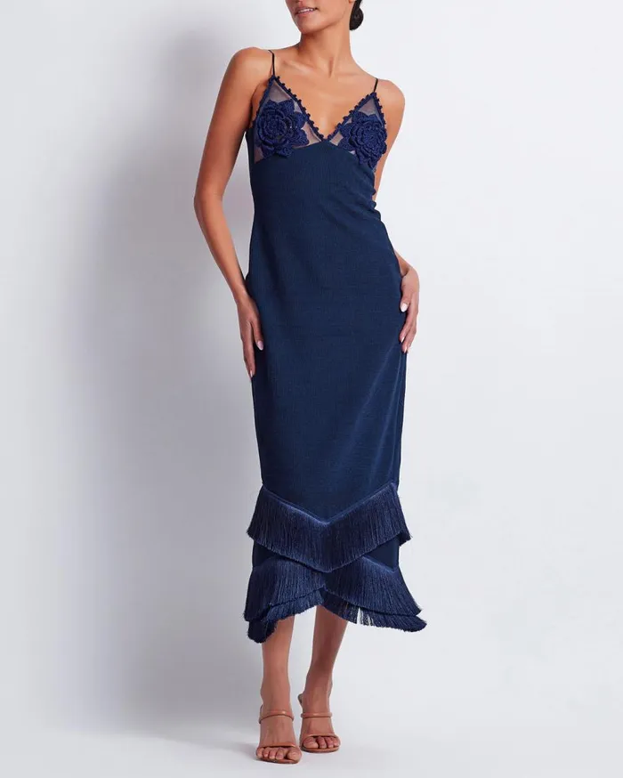 Dresses and Jumpsuits Women Patbo Embroidered Crochet Midi Dress French Navy