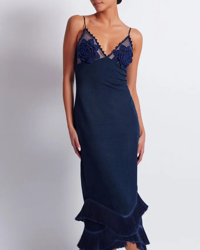 Dresses and Jumpsuits Women Patbo Embroidered Crochet Midi Dress French Navy