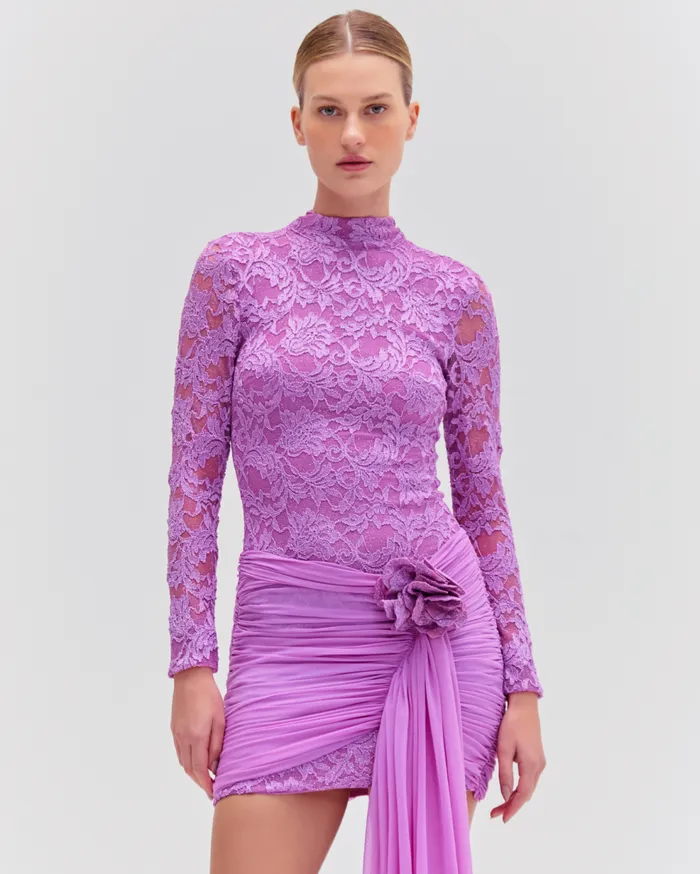 Dresses and Jumpsuits Women Patbo Embroidered Lace Mini Dress Bright Lilac Dresses and Jumpsuits Women Patbo Embroidered Lace Mini Dress Bright Lilac