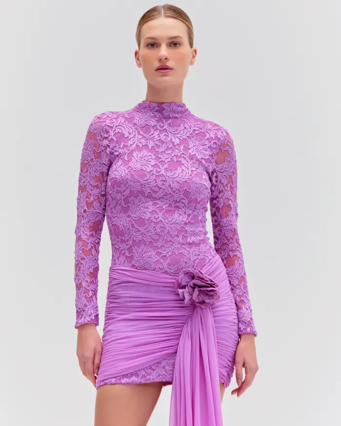 Dresses and Jumpsuits Women Patbo Embroidered Lace Mini Dress Bright Lilac Dresses and Jumpsuits Women Patbo Embroidered Lace Mini Dress Bright Lilac
