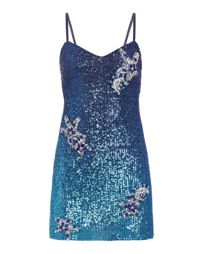 Dresses and Jumpsuits Women Patbo Embroidered Ombre Sequin Mini Dress High Tide