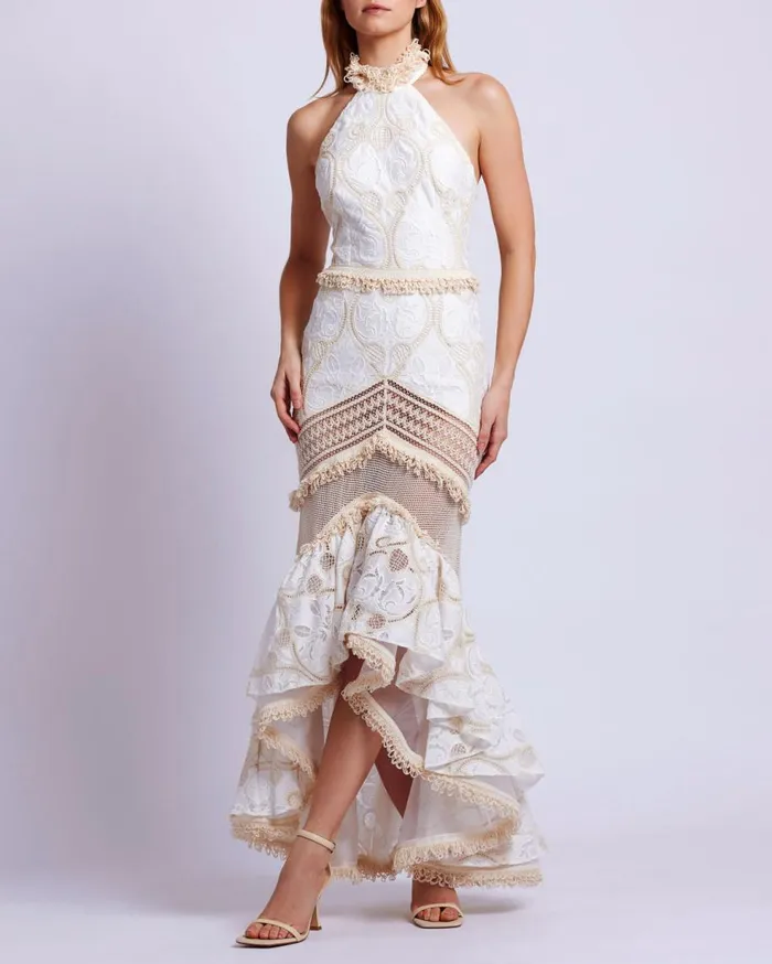 Dresses and Jumpsuits Women Patbo Eyelet Lace Maxi Dress Wheat