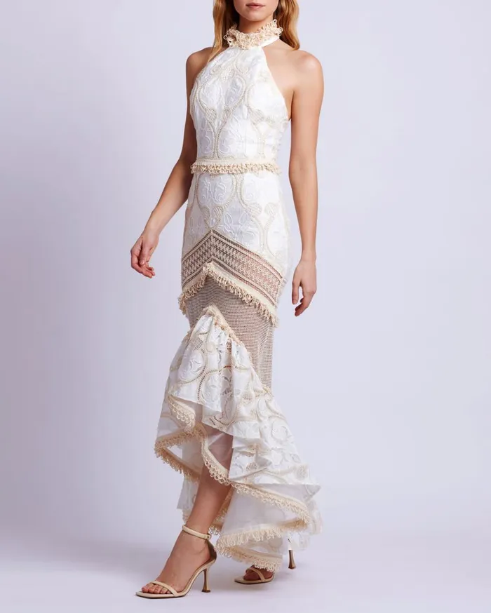 Dresses and Jumpsuits Women Patbo Eyelet Lace Maxi Dress Wheat