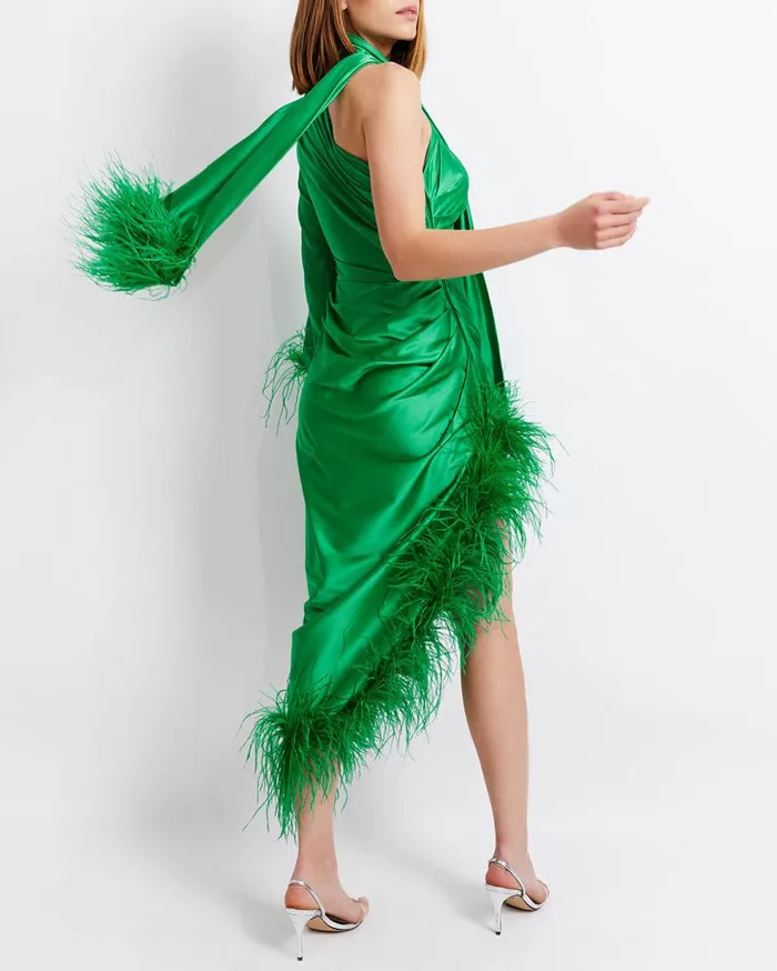 Dresses and Jumpsuits Women Patbo Feather Trim Oscar Dress Emerald