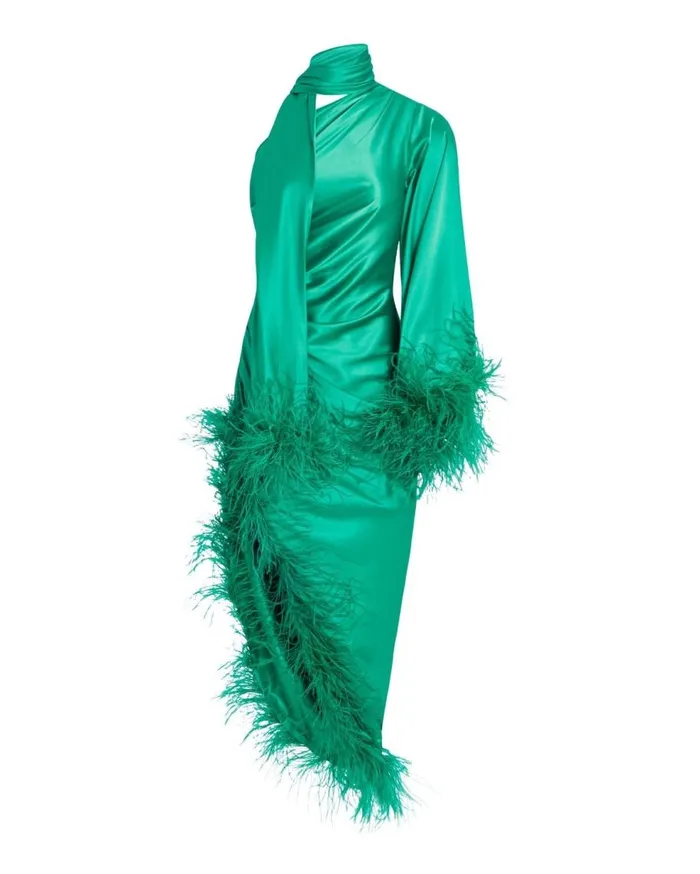 Dresses and Jumpsuits Women Patbo Feather Trim Oscar Dress Emerald