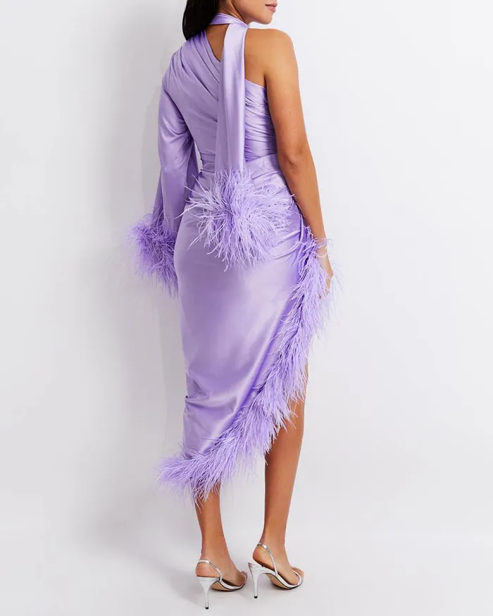Dresses and Jumpsuits Women Patbo Feather Trim Oscar Dress Lavender