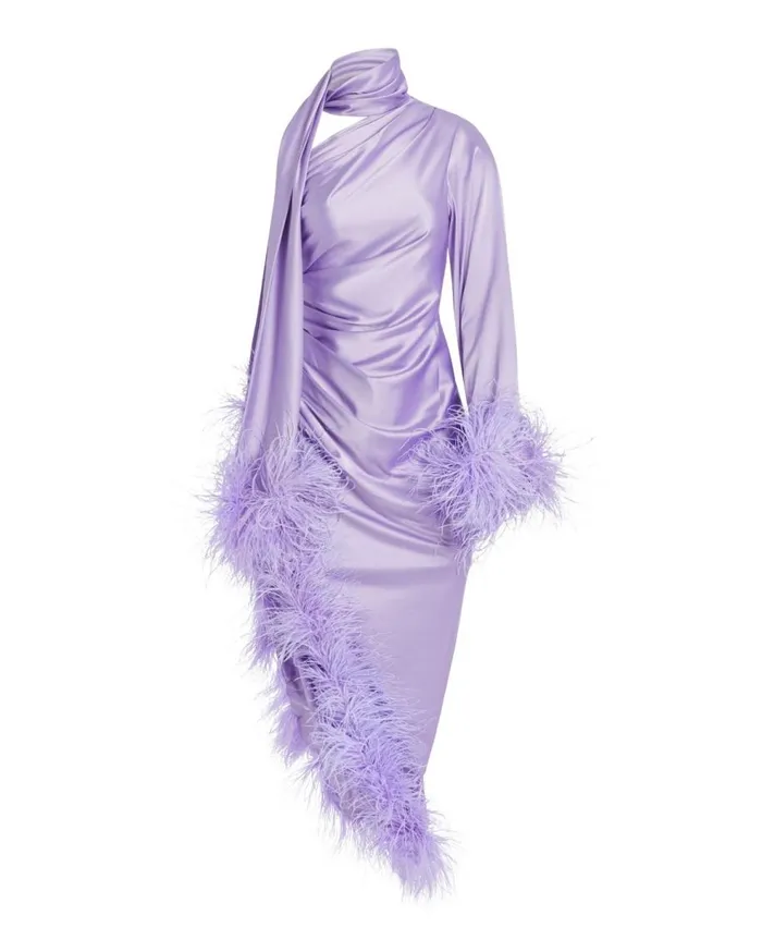 Dresses and Jumpsuits Women Patbo Feather Trim Oscar Dress Lavender