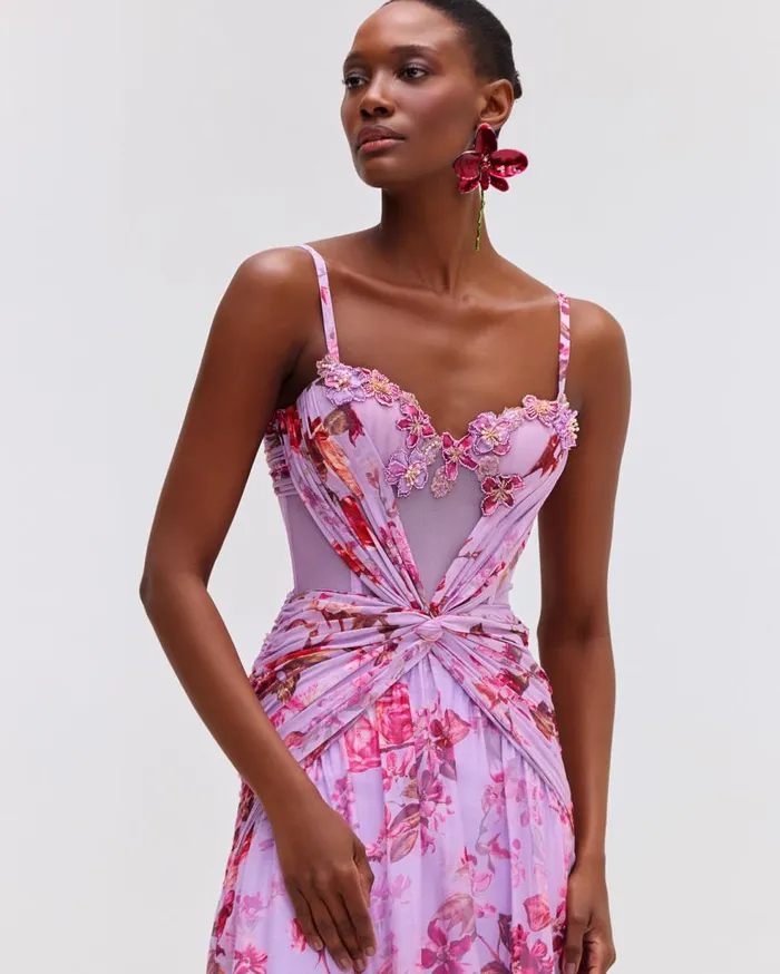 Dresses and Jumpsuits Women Patbo Floral Haze Bustier Maxi Dress Violet