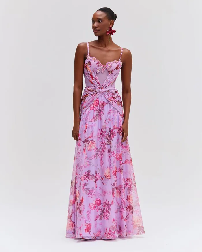 Dresses and Jumpsuits Women Patbo Floral Haze Bustier Maxi Dress Violet