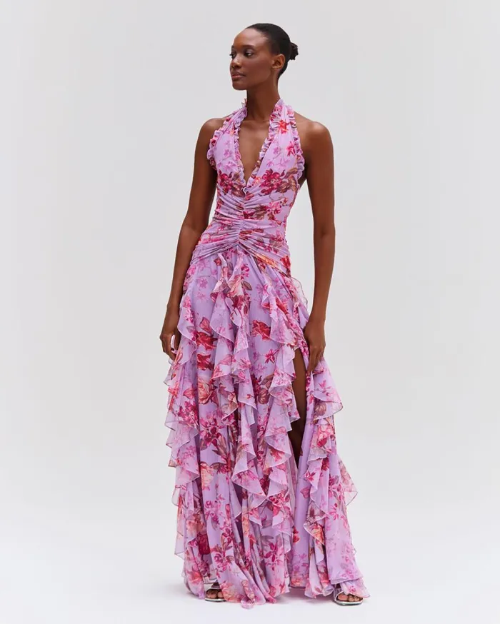 Dresses and Jumpsuits Women Patbo Floral Haze Stretch Tulle Maxi Dress Violet