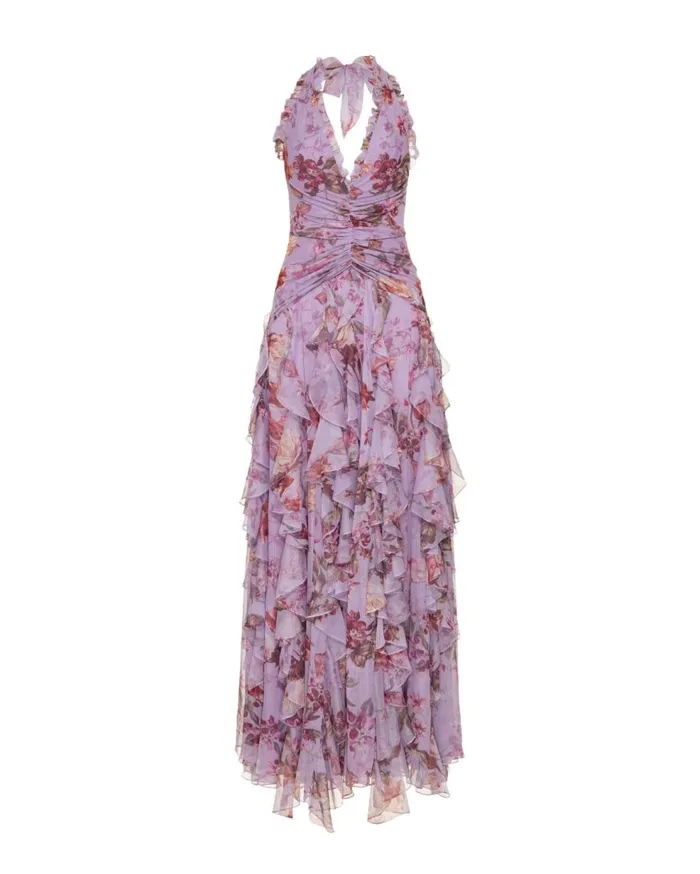 Dresses and Jumpsuits Women Patbo Floral Haze Stretch Tulle Maxi Dress Violet