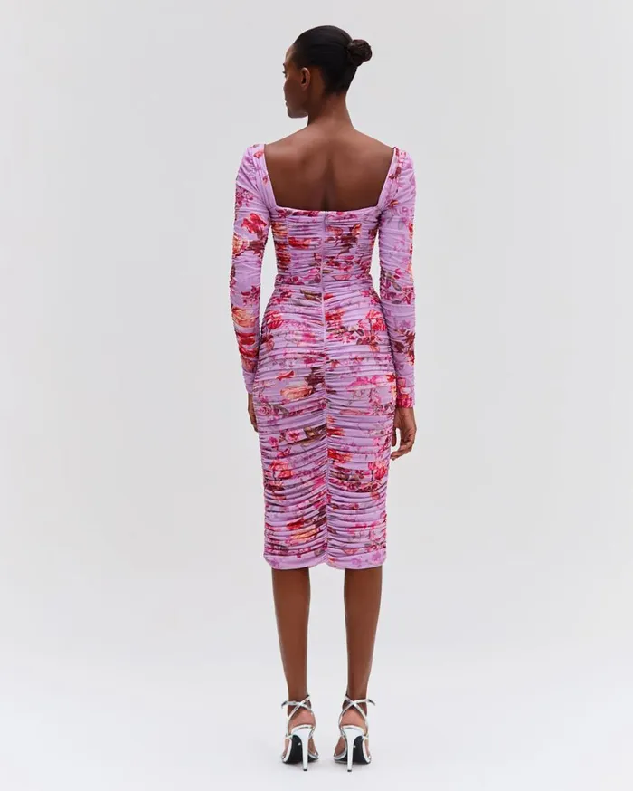 Dresses and Jumpsuits Women Patbo Floral Haze Stretch Tulle Midi Dress Violet