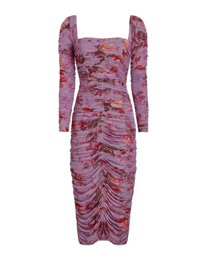 Dresses and Jumpsuits Women Patbo Floral Haze Stretch Tulle Midi Dress Violet