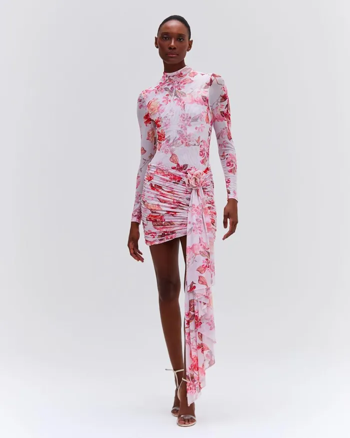 Dresses and Jumpsuits Women Patbo Floral Haze Stretch Tulle Mini Dress Vapor
