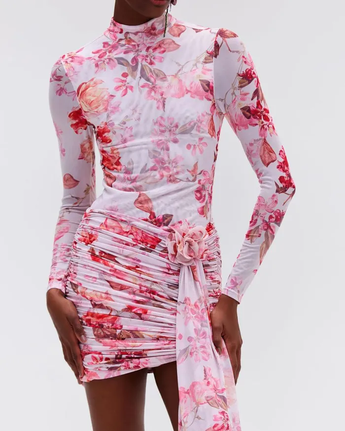 Dresses and Jumpsuits Women Patbo Floral Haze Stretch Tulle Mini Dress Vapor