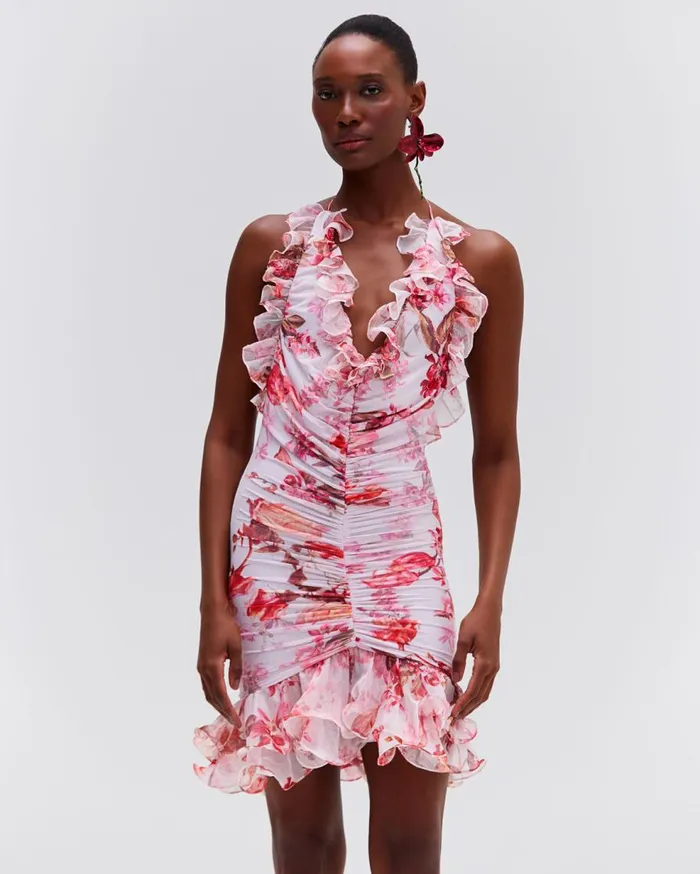 Dresses and Jumpsuits Women Patbo Floral Haze Stretch Tulle Sleeveless Mini Dress Vapor