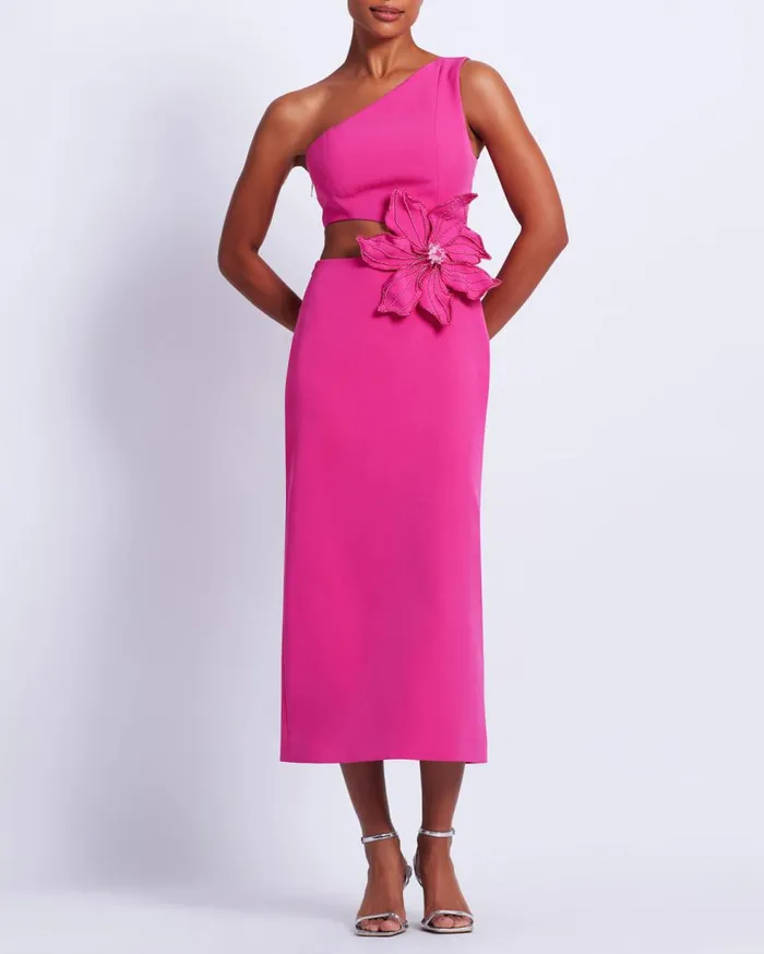 Dresses and Jumpsuits Women Patbo Flower Applique Midi Dress Rhodamine