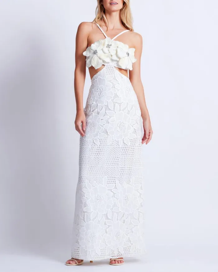 Dresses and Jumpsuits Women Patbo Flower Embroidered Maxi Dress White