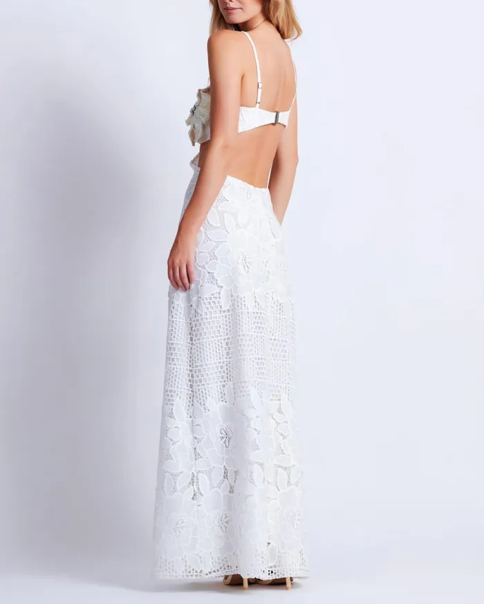 Dresses and Jumpsuits Women Patbo Flower Embroidered Maxi Dress White