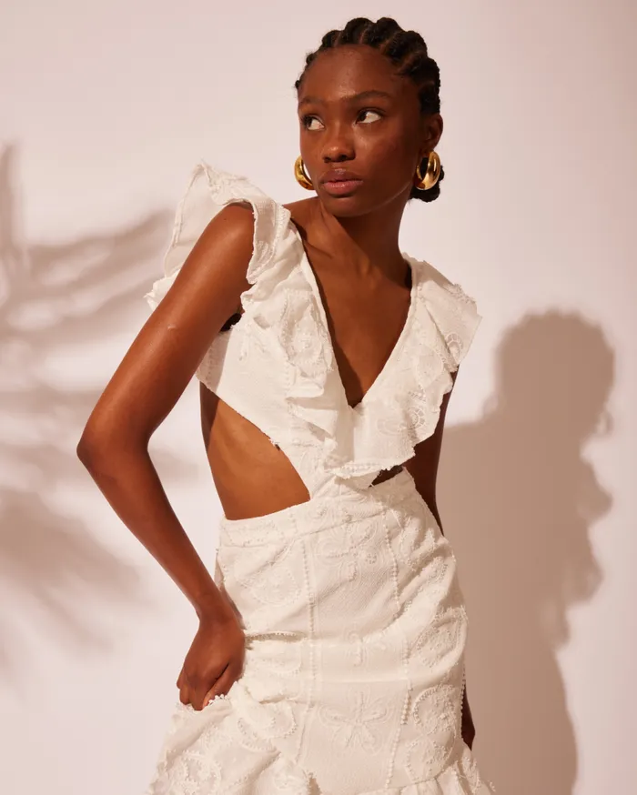 Dresses and Jumpsuits Women Patbo Flutter Cut Out Long Dress Off White