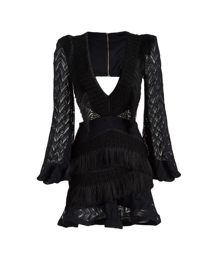 Dresses and Jumpsuits Women Patbo Fringe CutOut Mini Dress Black