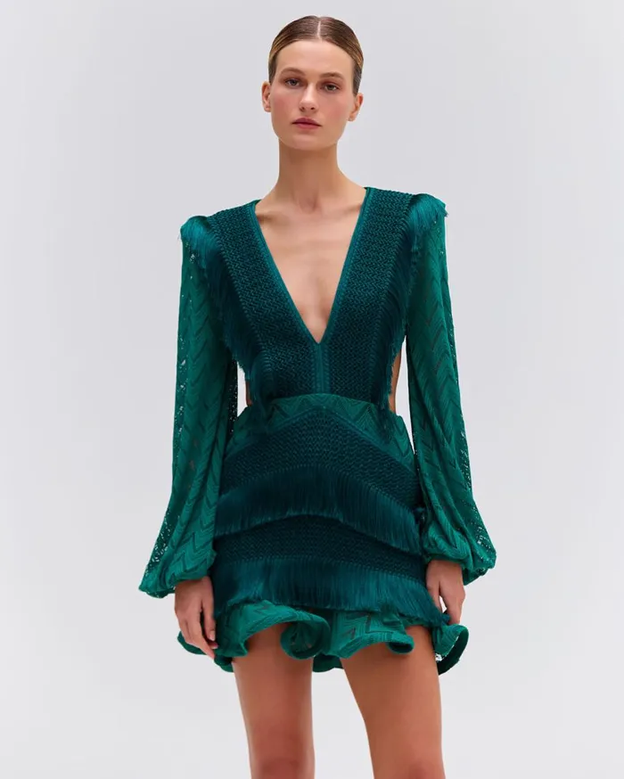 Dresses and Jumpsuits Women Patbo Fringe Cutout Mini Dress Galapagos