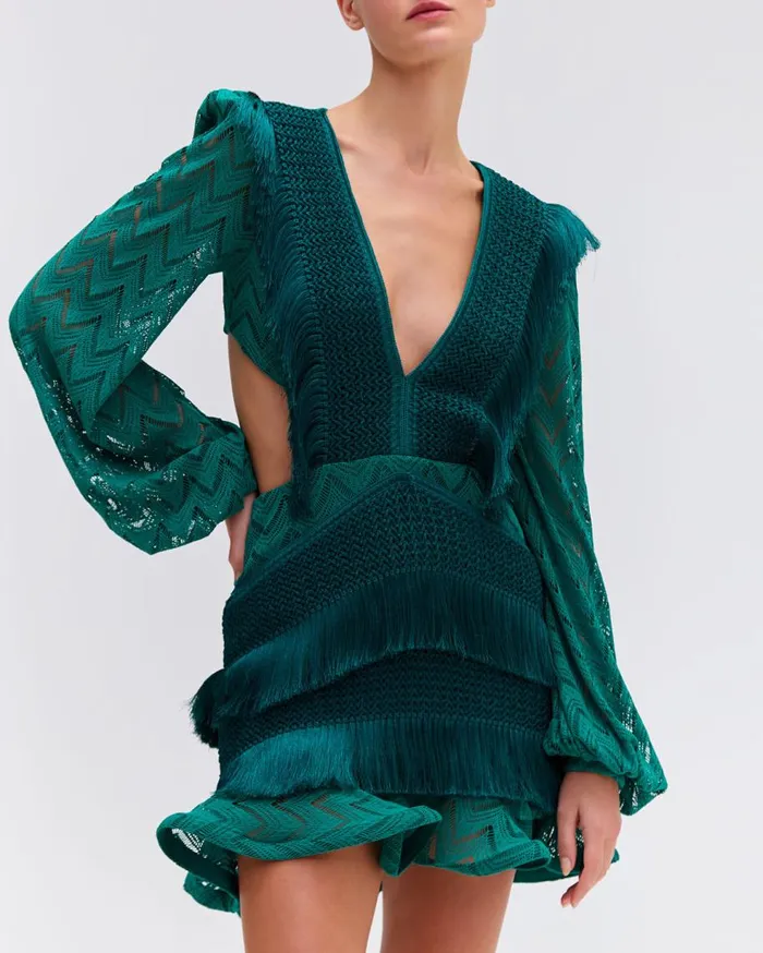 Dresses and Jumpsuits Women Patbo Fringe Cutout Mini Dress Galapagos