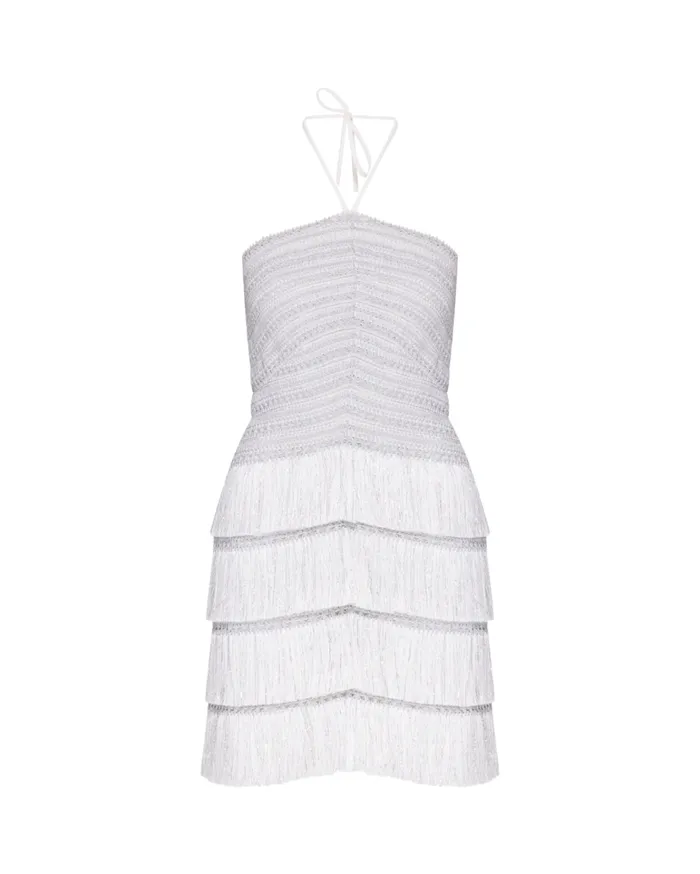 Dresses and Jumpsuits Women Patbo Fringe Halterneck Mini Dress Silver