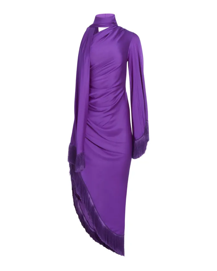 Dresses and Jumpsuits Women Patbo Fringe Trim Oscar Dress Purple