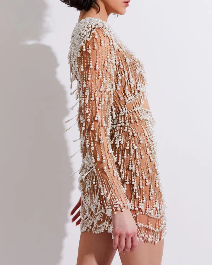 Dresses and Jumpsuits Women Patbo Fully Beaded CutOut Cocktail Dress White