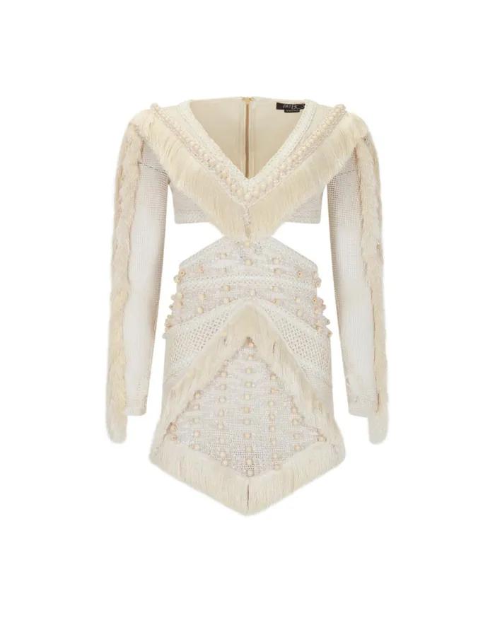 Dresses and Jumpsuits Women Patbo HandBeaded Fringe Mini Dress Wheat Dresses and Jumpsuits Women Patbo HandBeaded Fringe Mini Dress Wheat