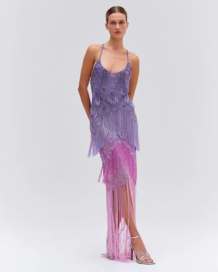 Dresses and Jumpsuits Women Patbo HandBeaded Ombre Gown Bright Lilac