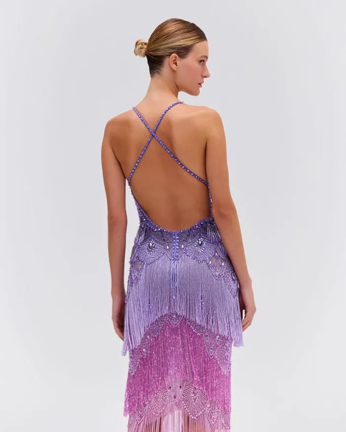 Dresses and Jumpsuits Women Patbo HandBeaded Ombre Gown Bright Lilac Dresses and Jumpsuits Women Patbo HandBeaded Ombre Gown Bright Lilac