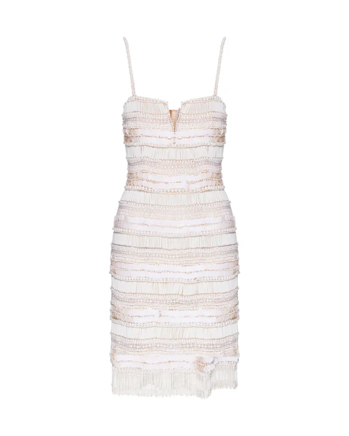 Dresses and Jumpsuits Women Patbo HandBeaded Sleeveless Mini Dress White