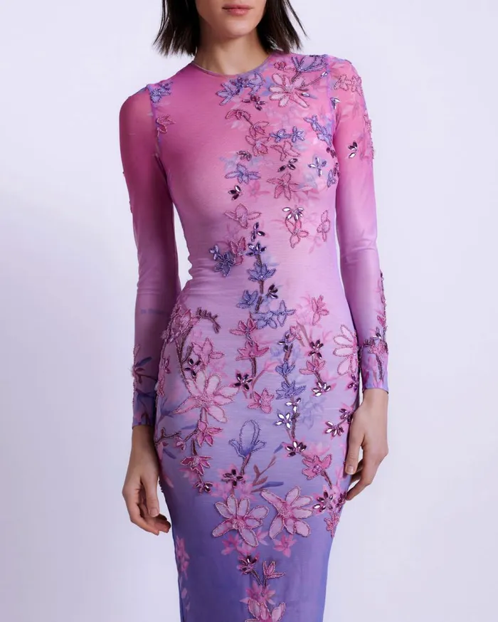 Dresses and Jumpsuits Women Patbo HandBeaded Tulle Maxi Dress Purple Multi