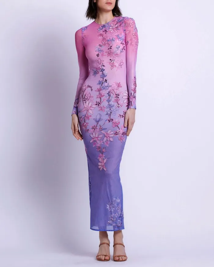 Dresses and Jumpsuits Women Patbo HandBeaded Tulle Maxi Dress Purple Multi