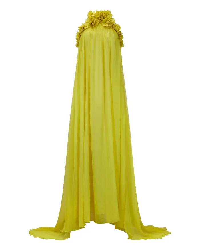 Dresses and Jumpsuits Women Patbo HandEmbroidered 3d Gown Acid Yellow