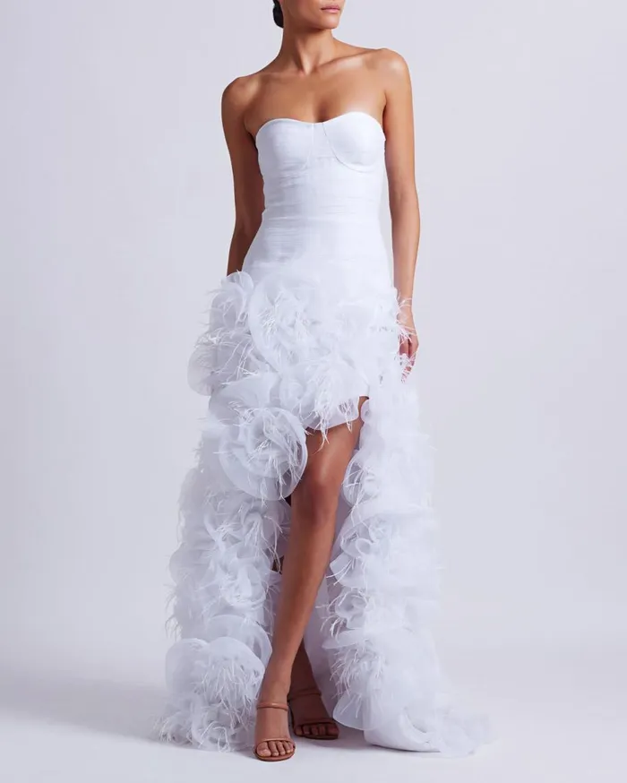 Dresses and Jumpsuits Women Patbo HandEmbroidered Strapless Gown White Dresses and Jumpsuits Women Patbo HandEmbroidered Strapless Gown White