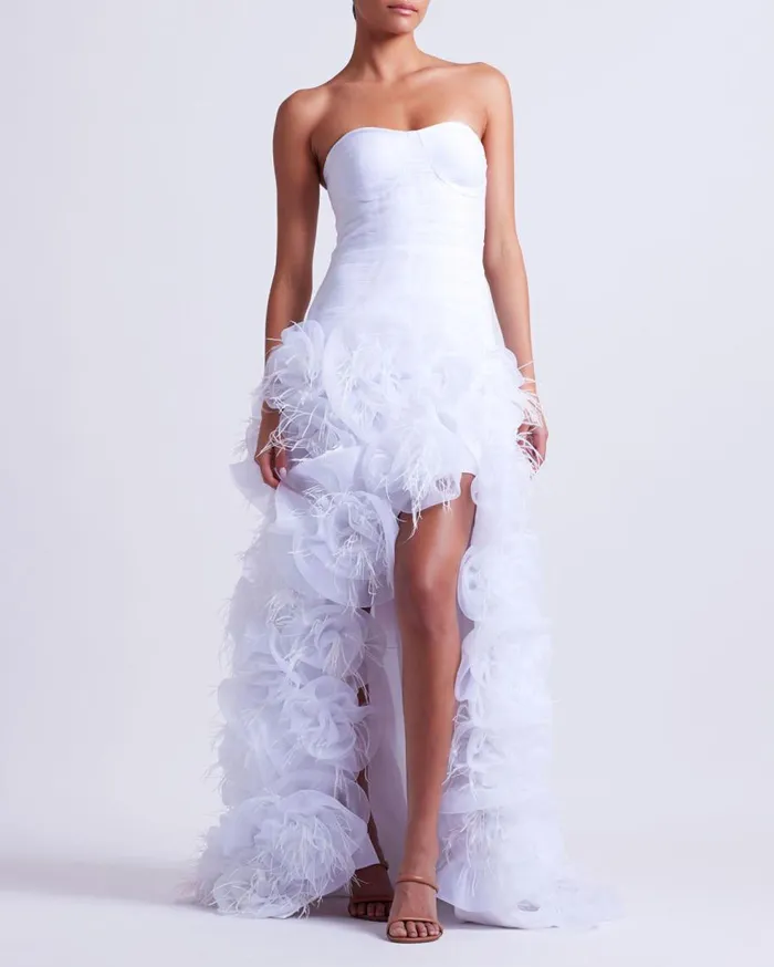 Dresses and Jumpsuits Women Patbo HandEmbroidered Strapless Gown White Dresses and Jumpsuits Women Patbo HandEmbroidered Strapless Gown White