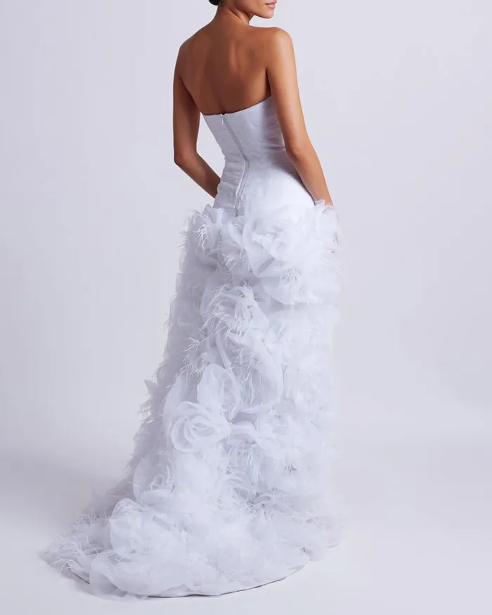 Dresses and Jumpsuits Women Patbo HandEmbroidered Strapless Gown White Dresses and Jumpsuits Women Patbo HandEmbroidered Strapless Gown White